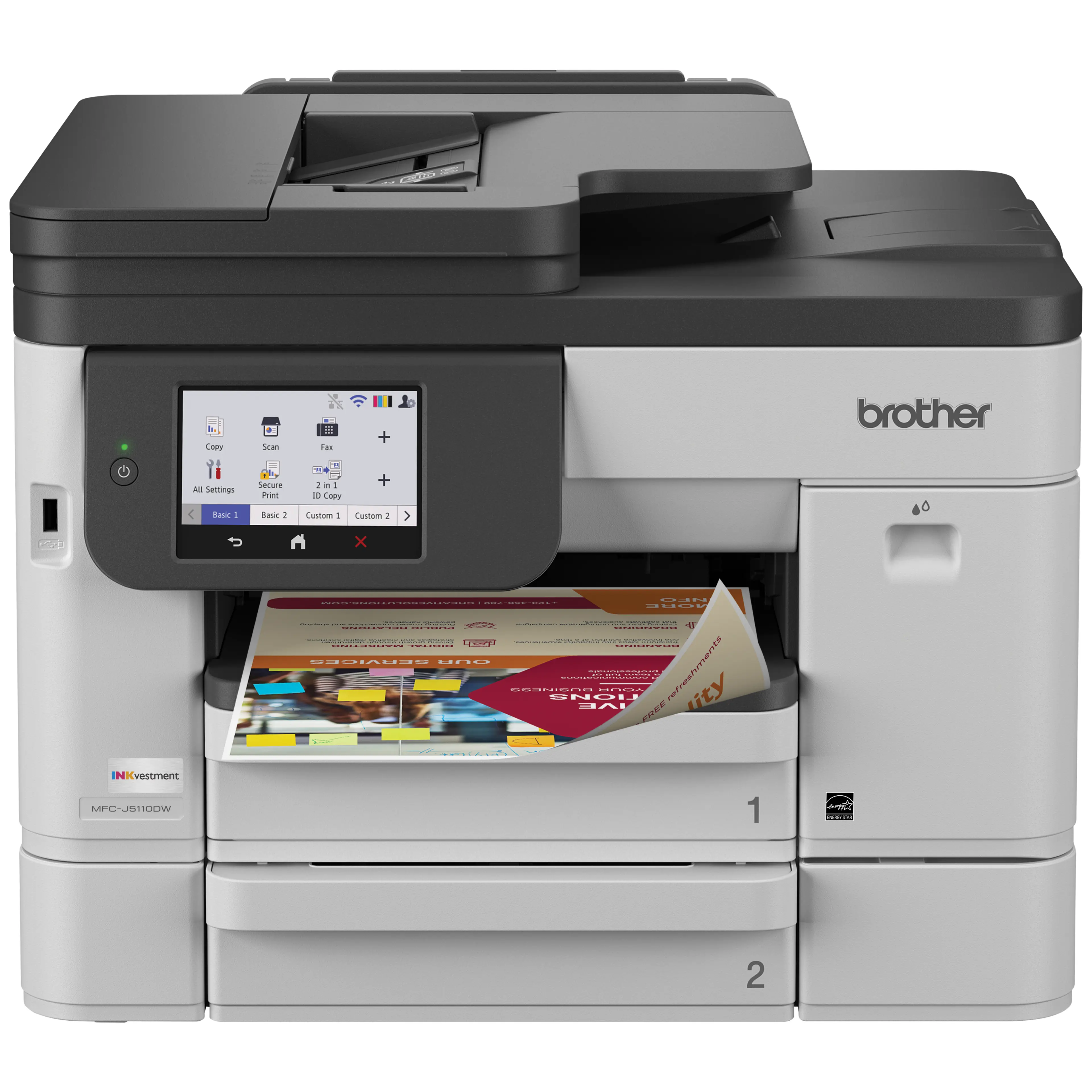 Brother INKvestment MFC-J5110DW Wireless Colour Inkjet All-in-One Printer with 500-sheet paper tray capacity and 4.3" Colour Touchscreen