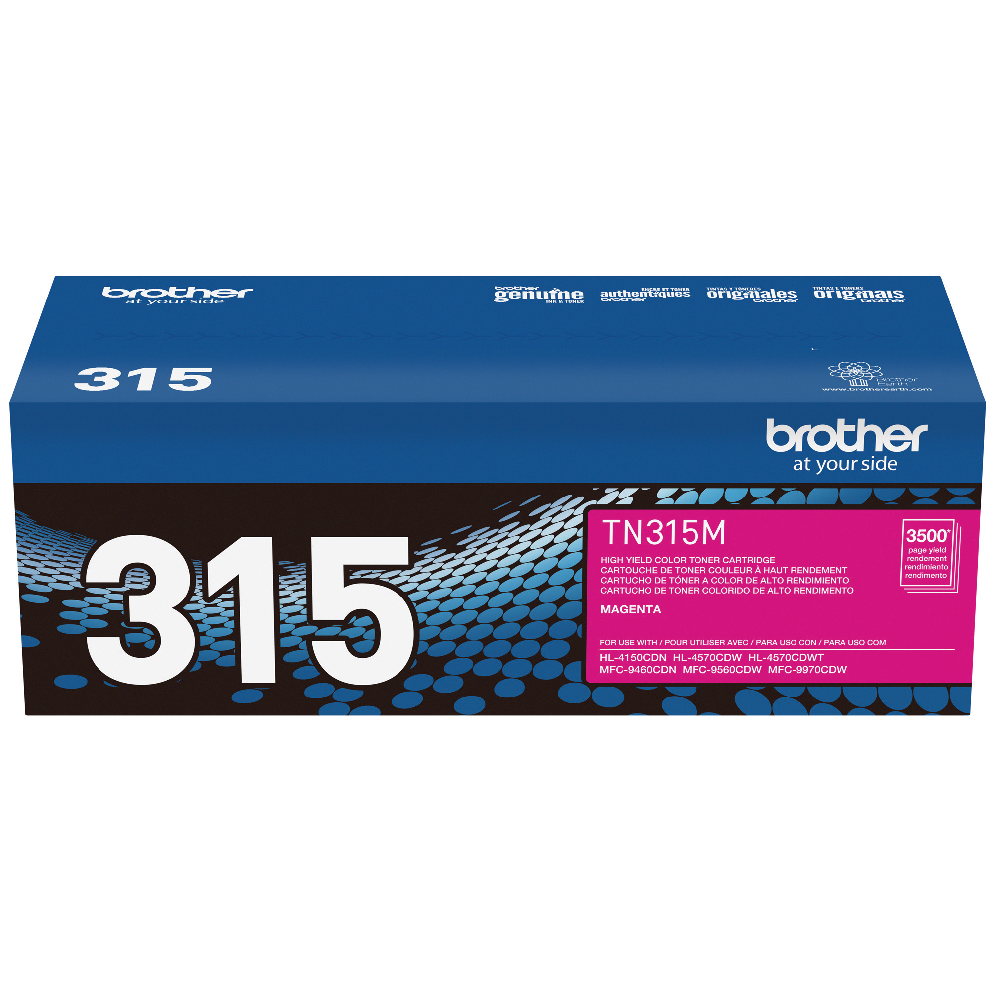 Brother TN315M Magenta Toner Cartridge, High Yield