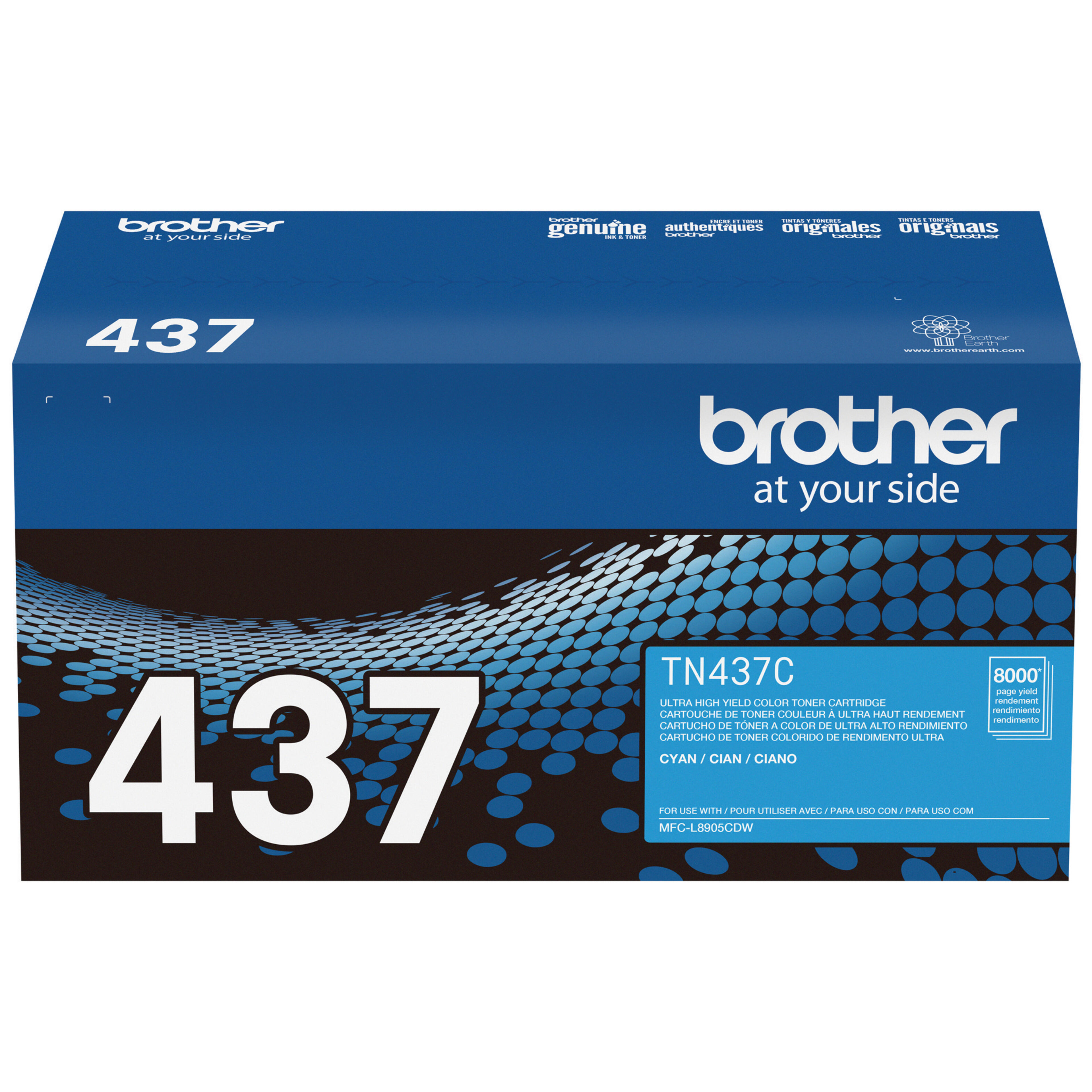 Brother Genuine TN437C Ultra High‐Yield Cyan Toner Cartridge