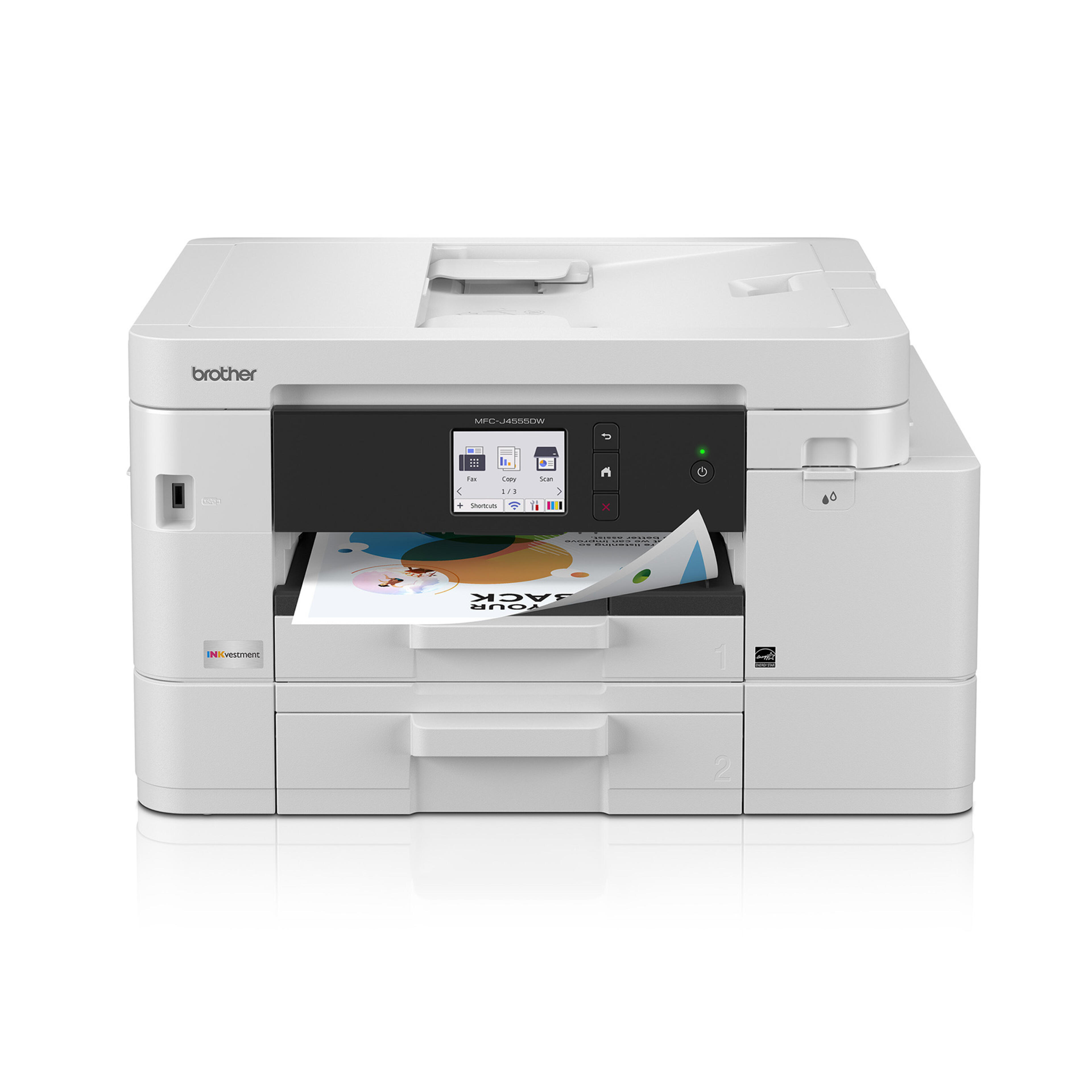 Brother INKvestment MFC-J4555DW Wireless Colour Inkjet All-in-One Printer with 2.7" Colour Touchscreen and 2 Paper Trays