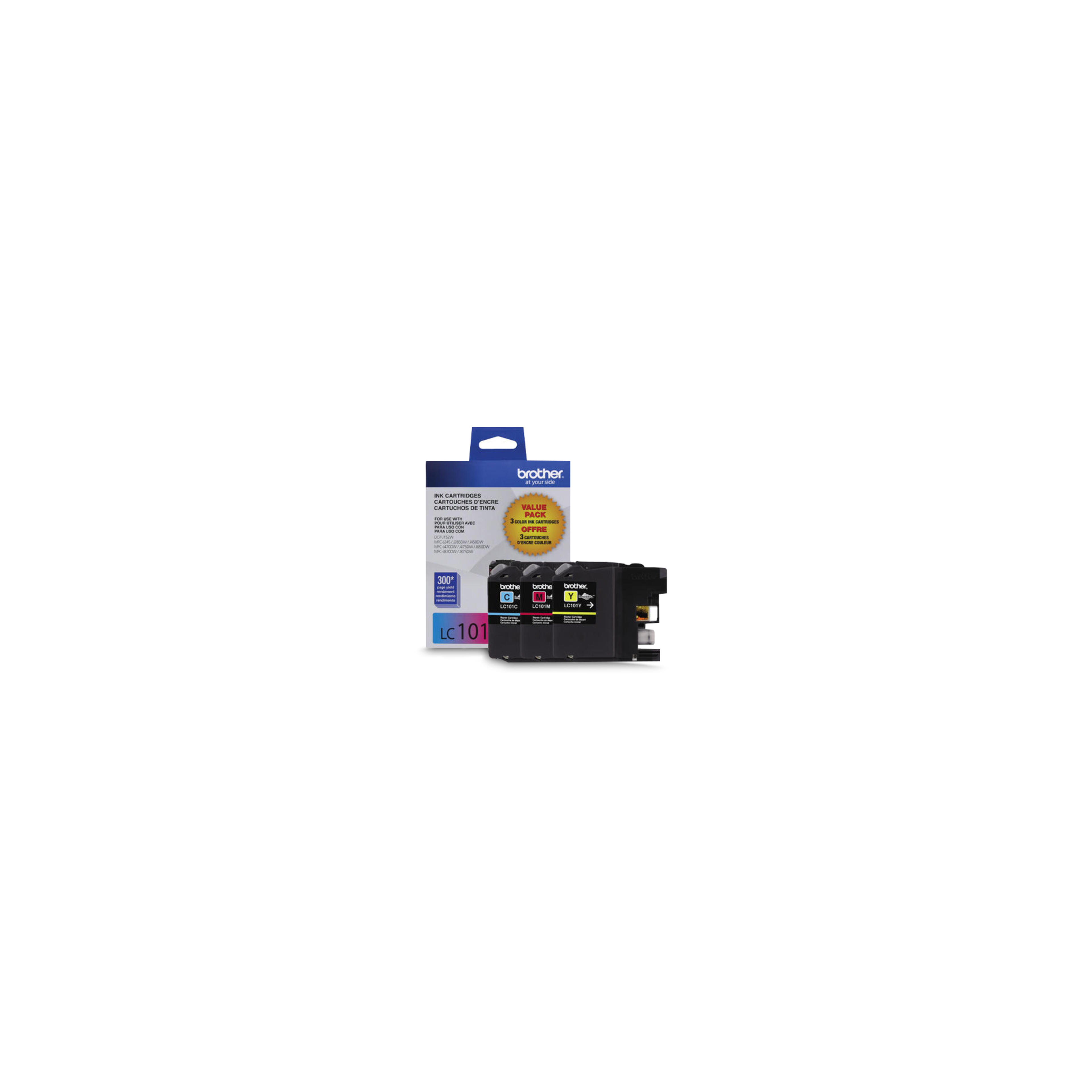 Brother LC1013PKS 3-Pack of Innobella Colour Ink Cartridges, Standard Yield (1 each of Cyan, Magenta, Yellow)