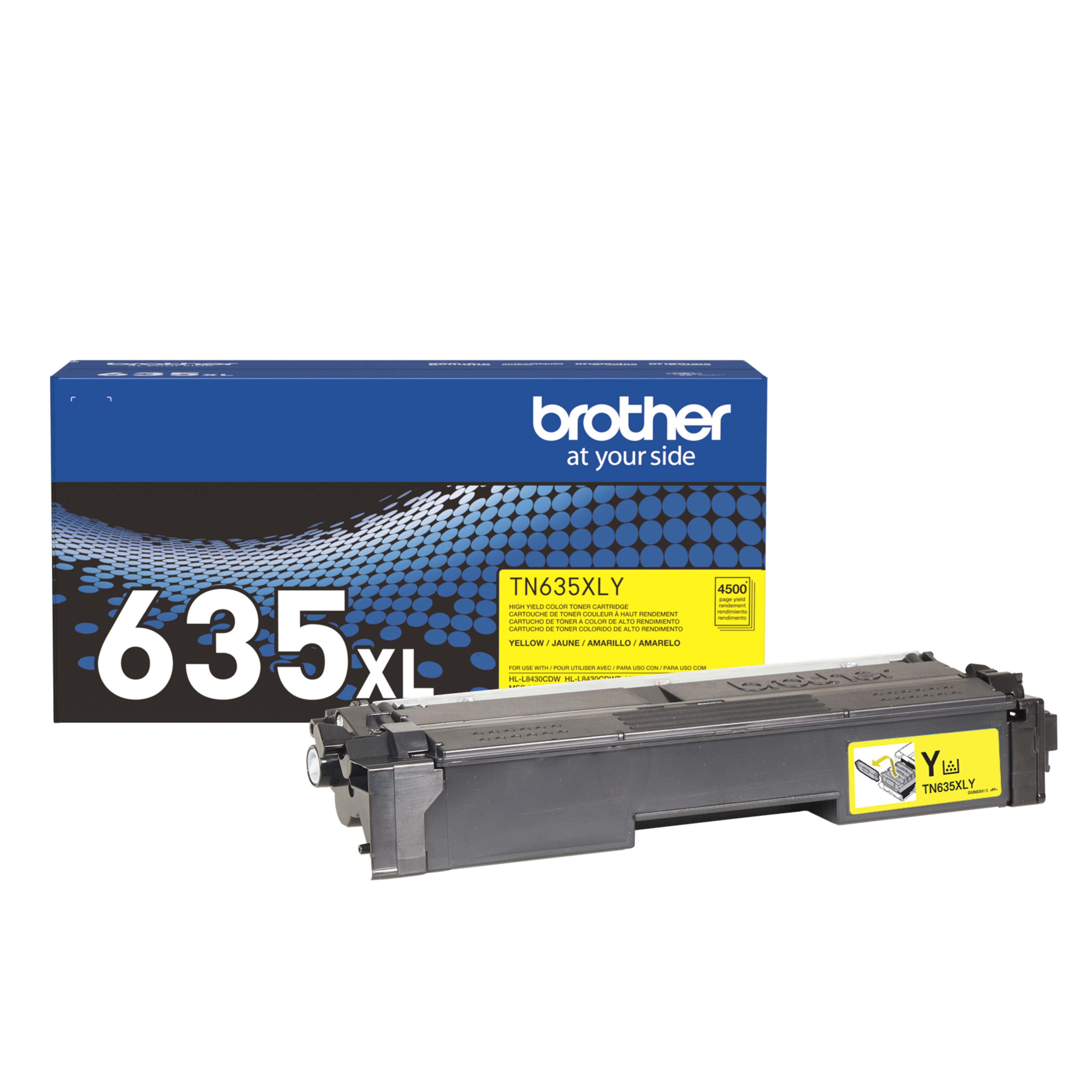 Brother Genuine TN635XLY High Yield Yellow Toner Cartridge