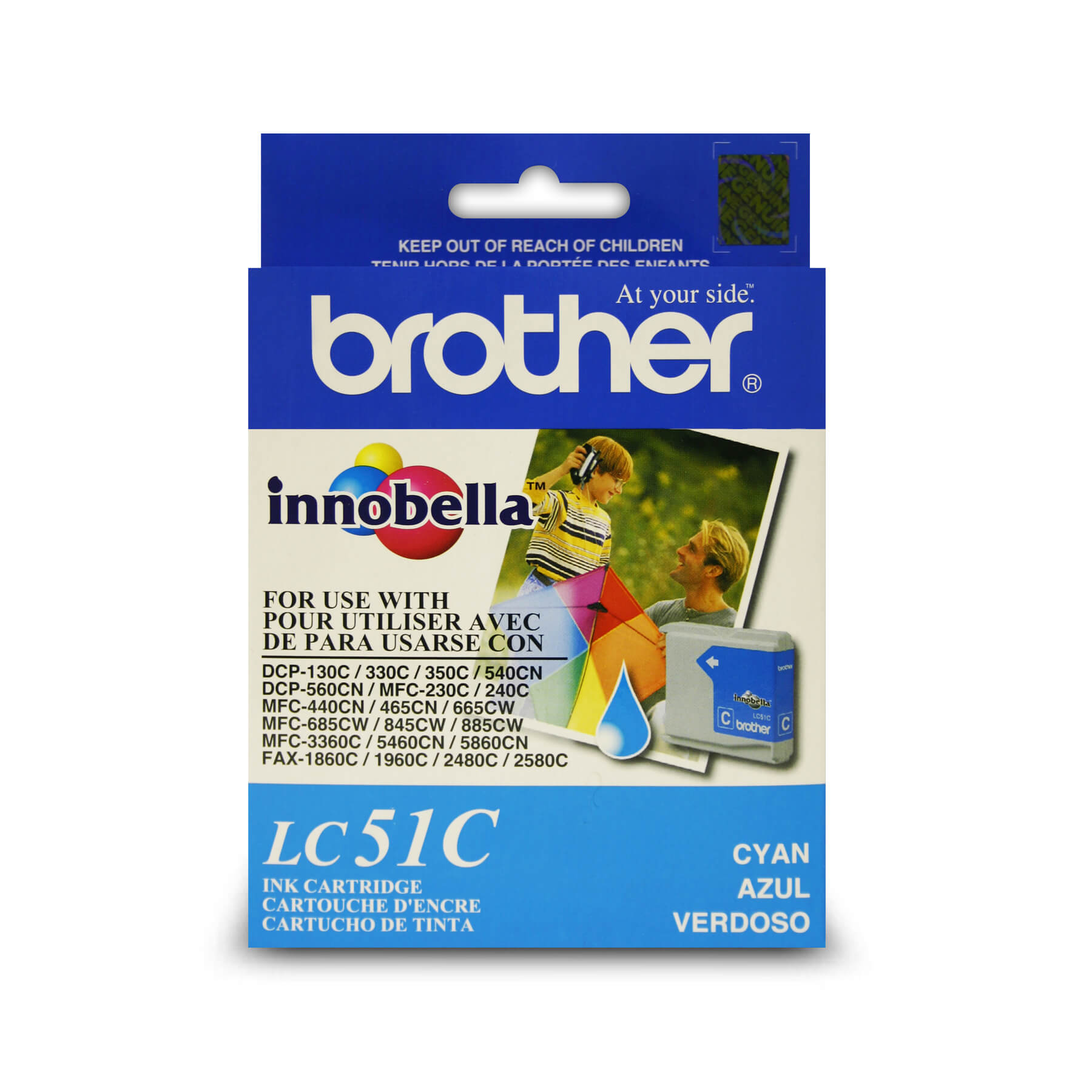 Brother LC51CS Innobella Cyan Ink Cartridge, Standard Yield