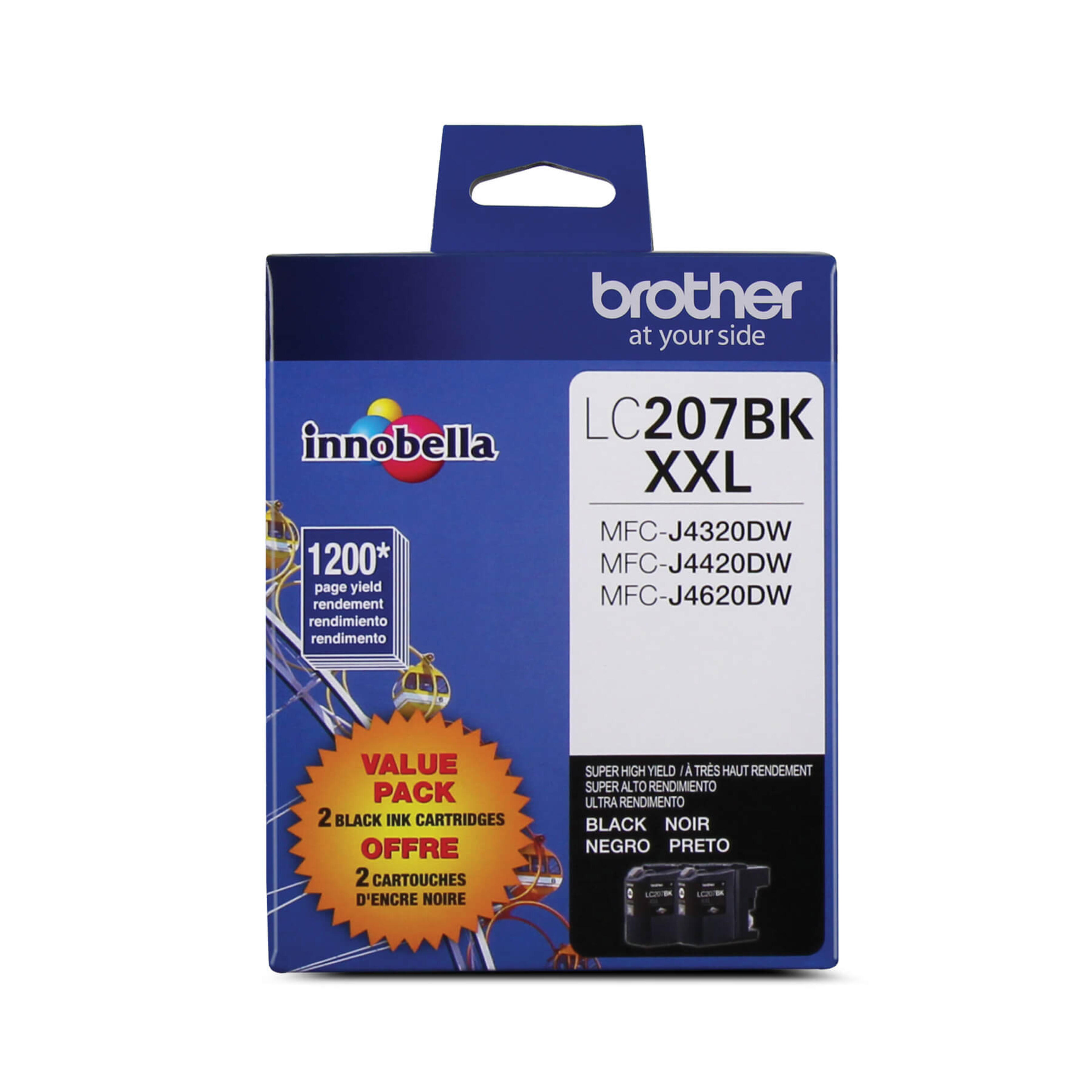 Brother LC2072PKS 2-Pack of Innobella Black Ink Cartridges, Super High Yield (XXL Series)