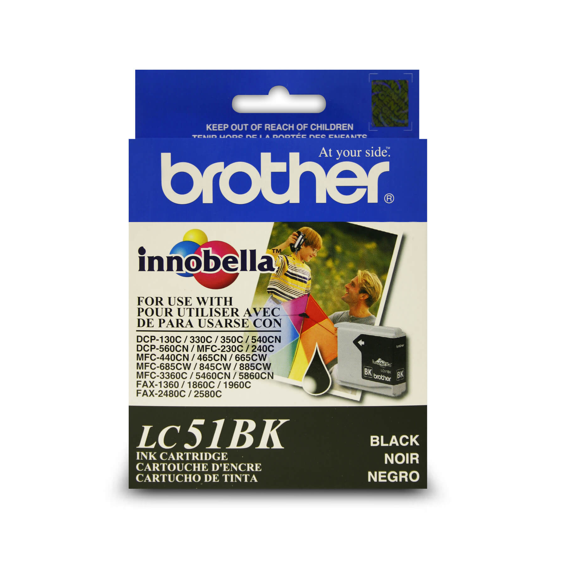 Brother LC51BKS Innobella Black Ink Cartridge, Standard Yield