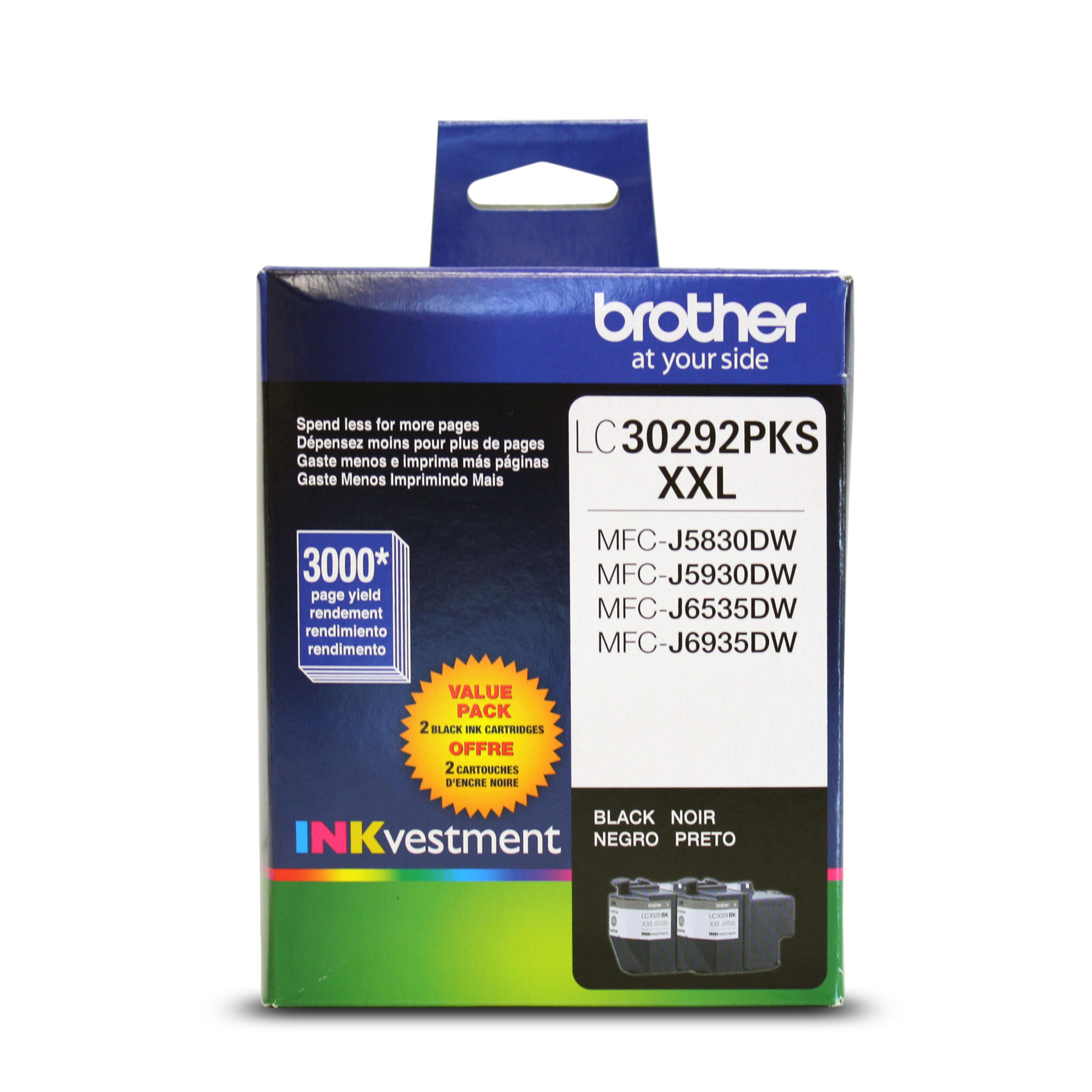 Brother LC30292PKS Innobella Black Ink Cartridges, Super High Yield