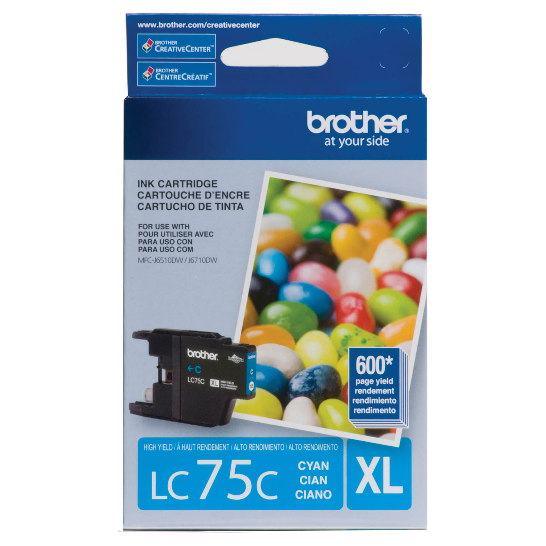 Brother LC75CS Innobella Cyan Ink Cartridge, High Yield (XL Series)