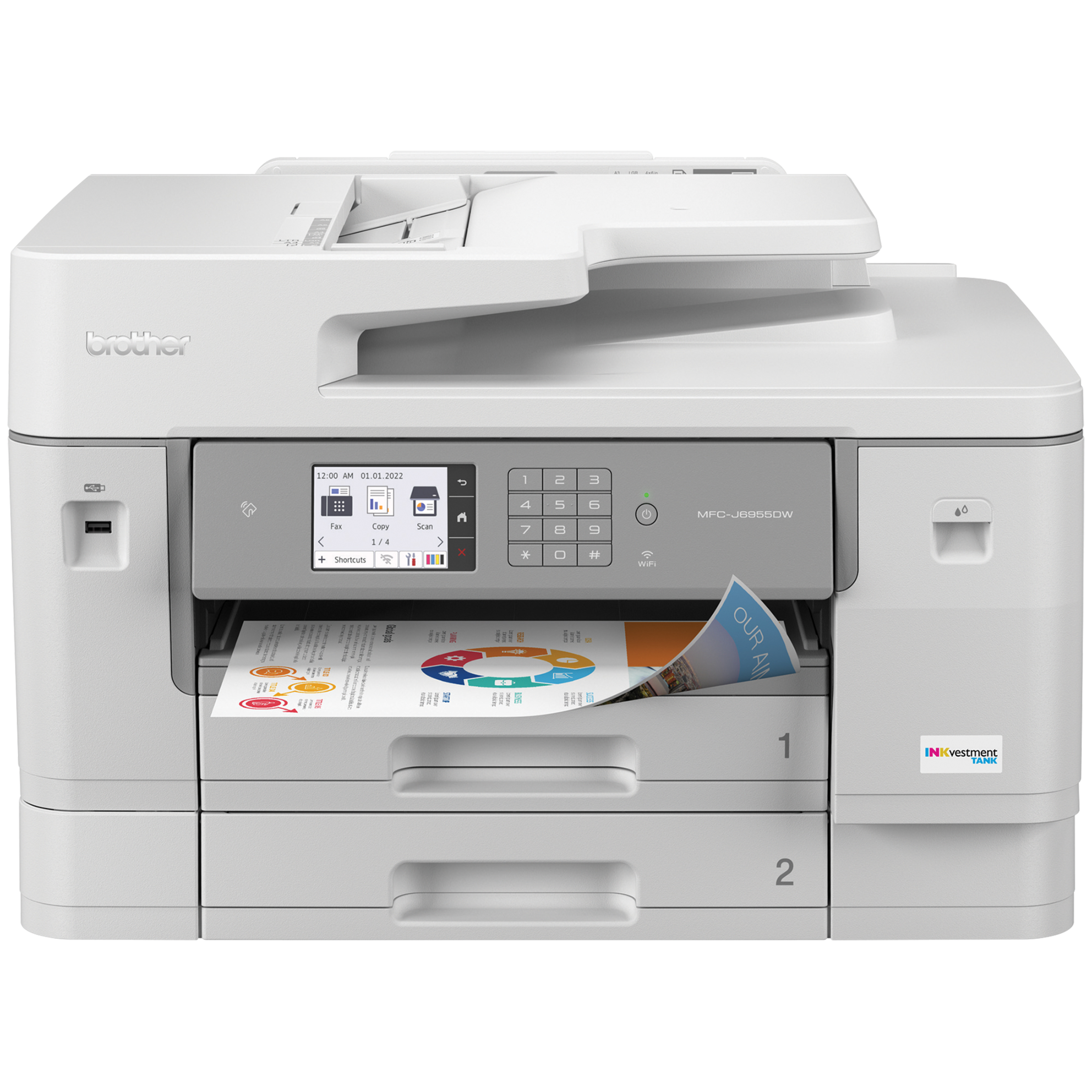 Brother INKvestment MFC-J6955DW All-in-One Business A3 Colour Inkjet Printer with Wireless, Duplex Printing and Scanning
