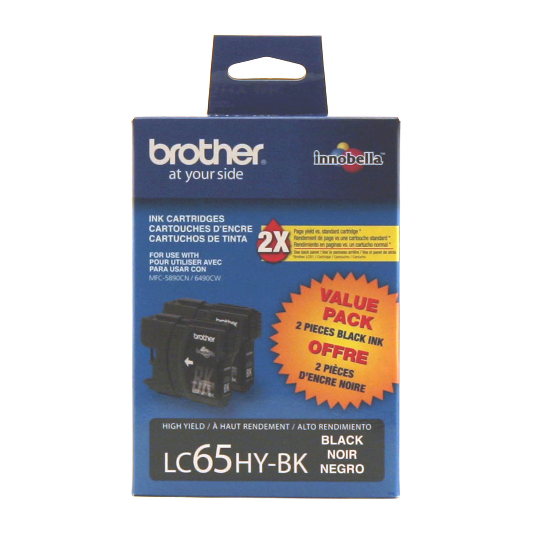 Brother LC652PKS Innobella Black Ink Cartridges, High Yield - 2 PKS