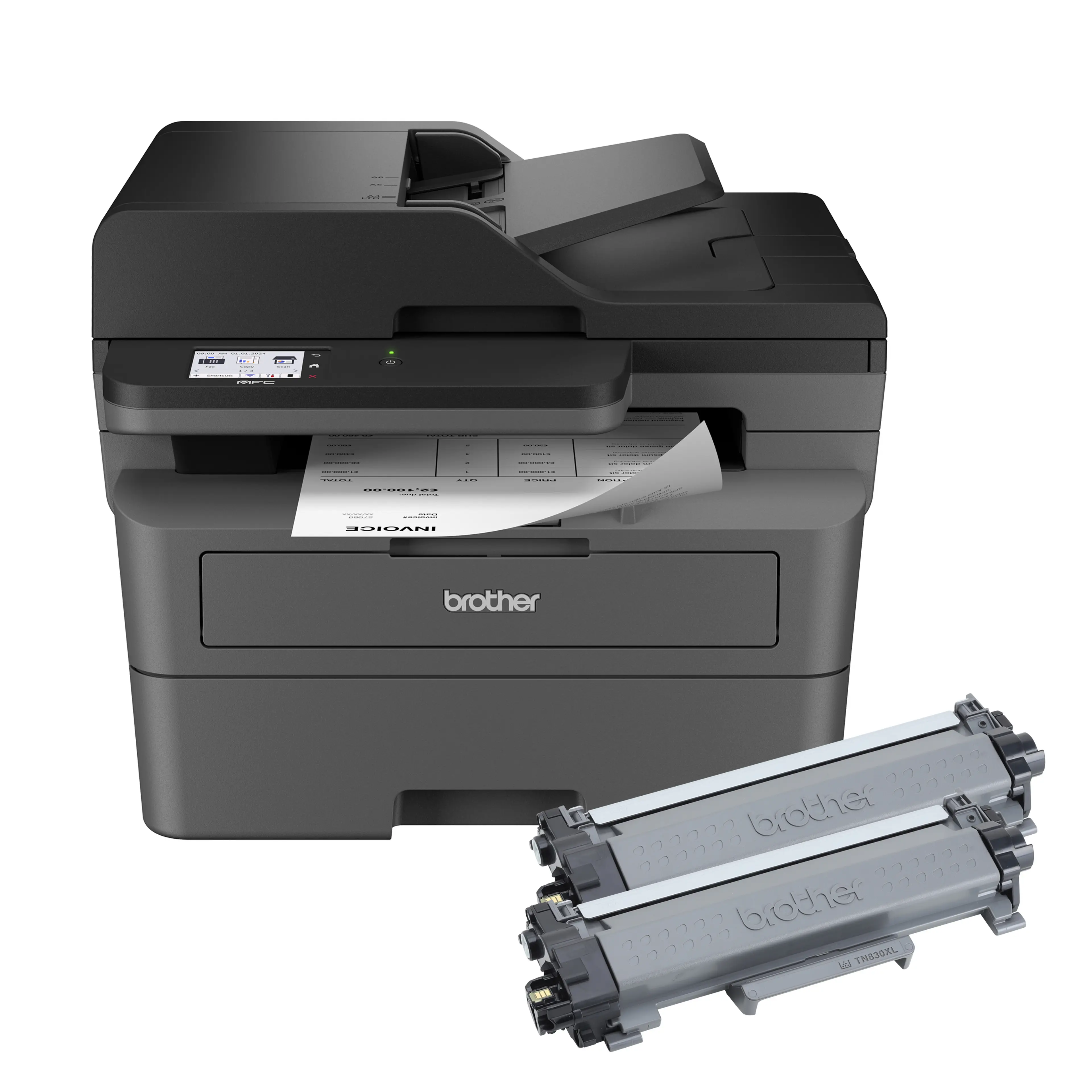 Brother MFC-L2820DWXL Business-Ready Monochrome All-in-One Laser Printer with Print, Copy and Scan, Mobile Printing, 4,200 Prints In-box
