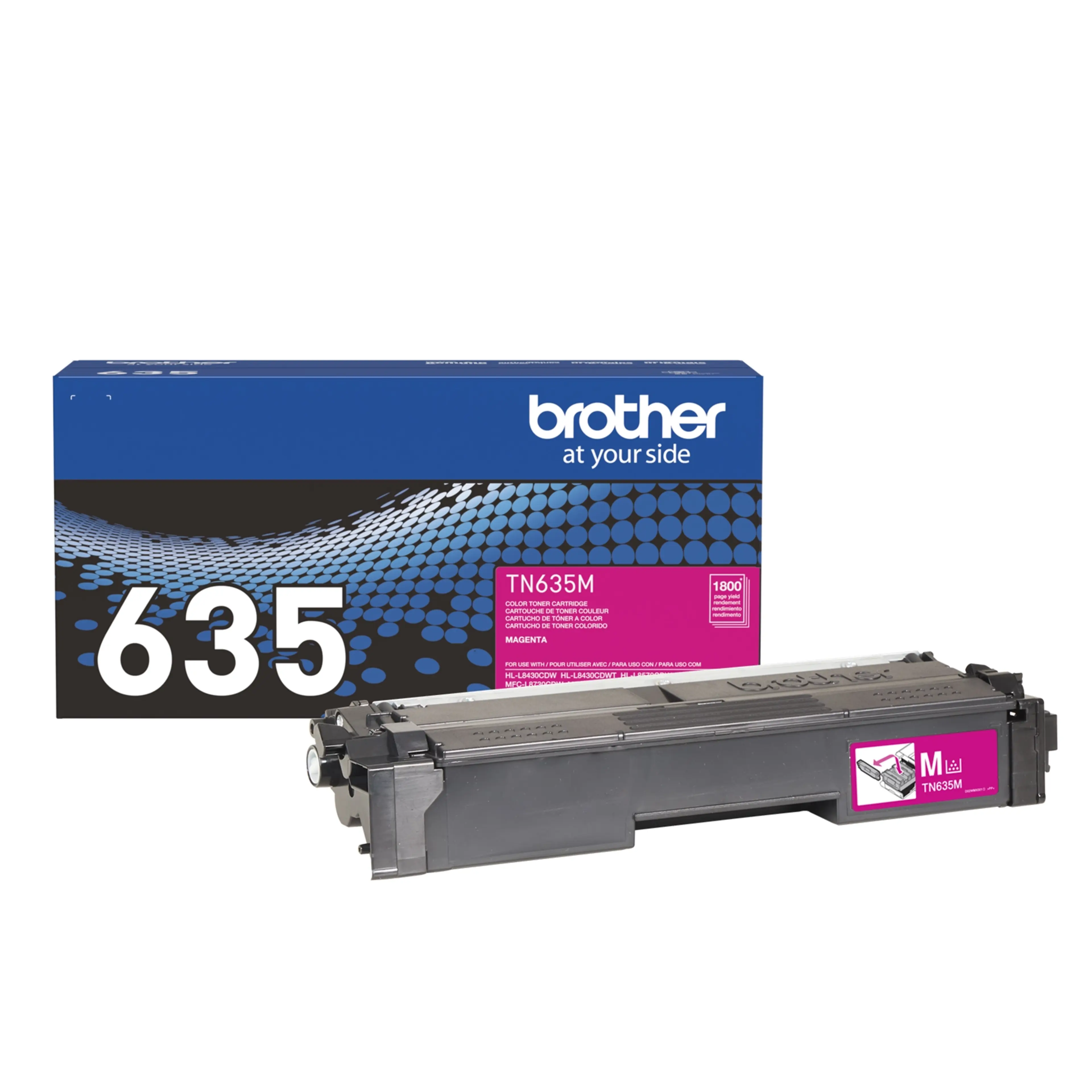 Brother Genuine TN635M Standard Yield Magenta Toner Cartridge