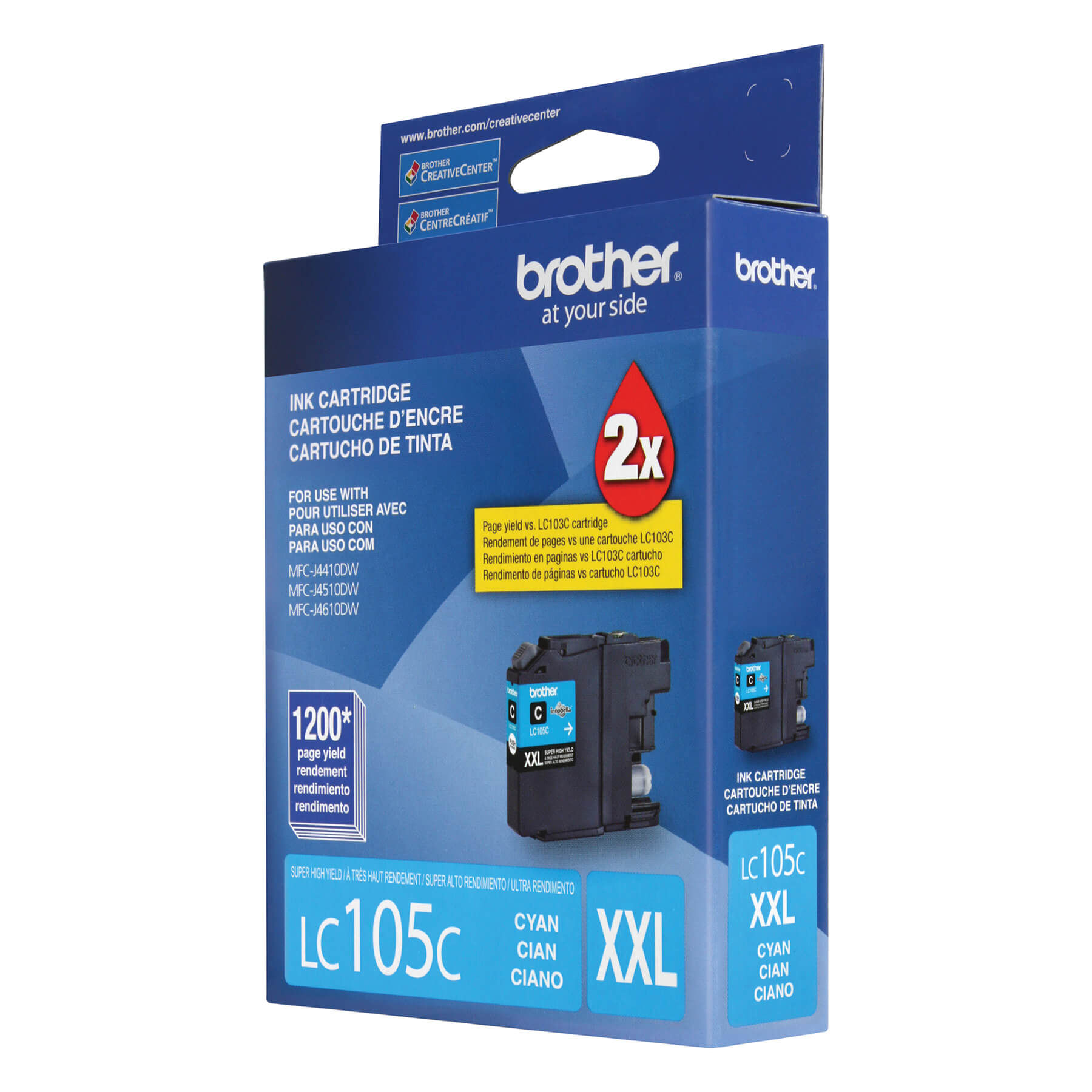 Brother LC105CS Innobella Cyan Ink Cartridge, Super High Yield (XXL Series)