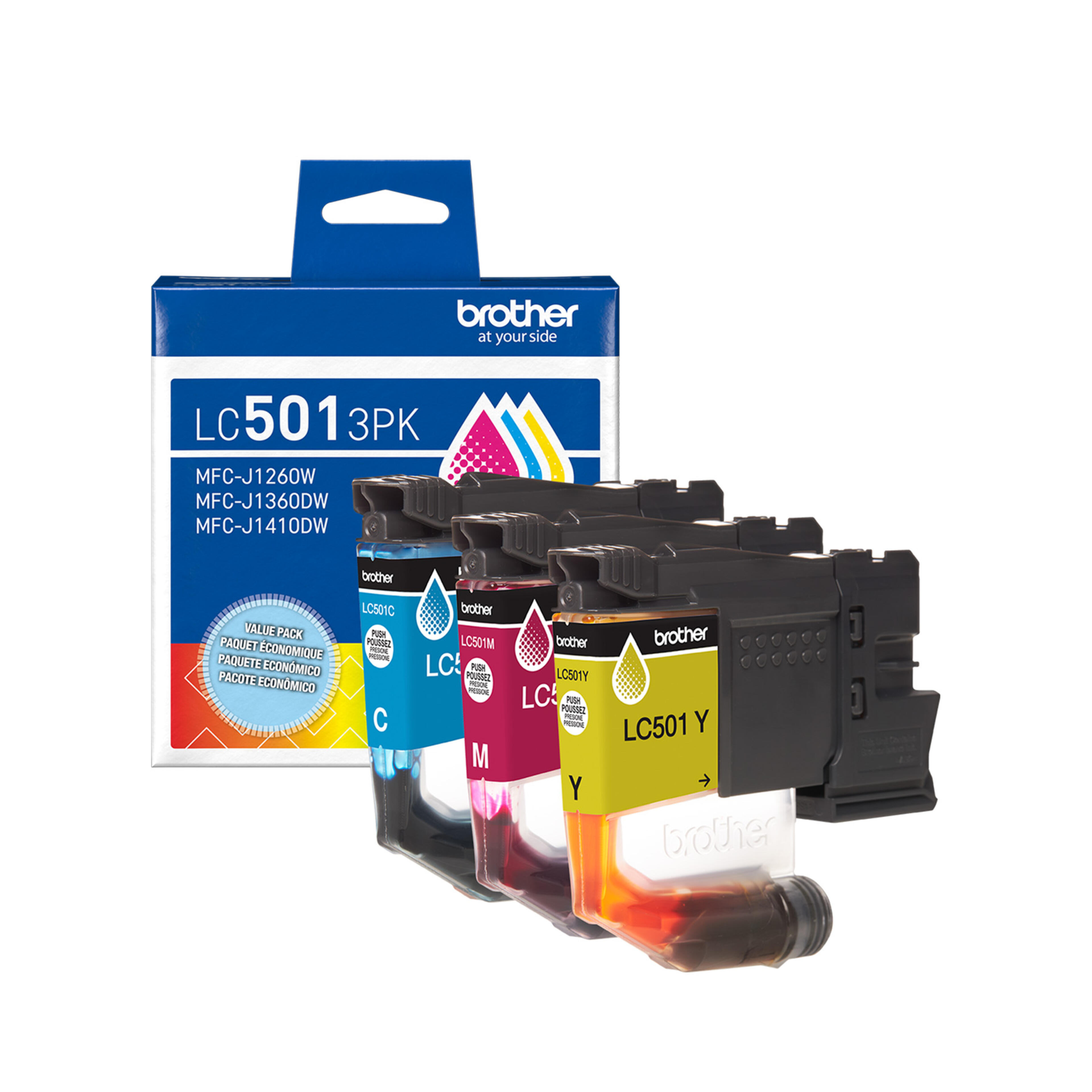 Brother Genuine LC5013PKS Standard Yield Cyan, Magenta, Yellow Ink Cartridges
