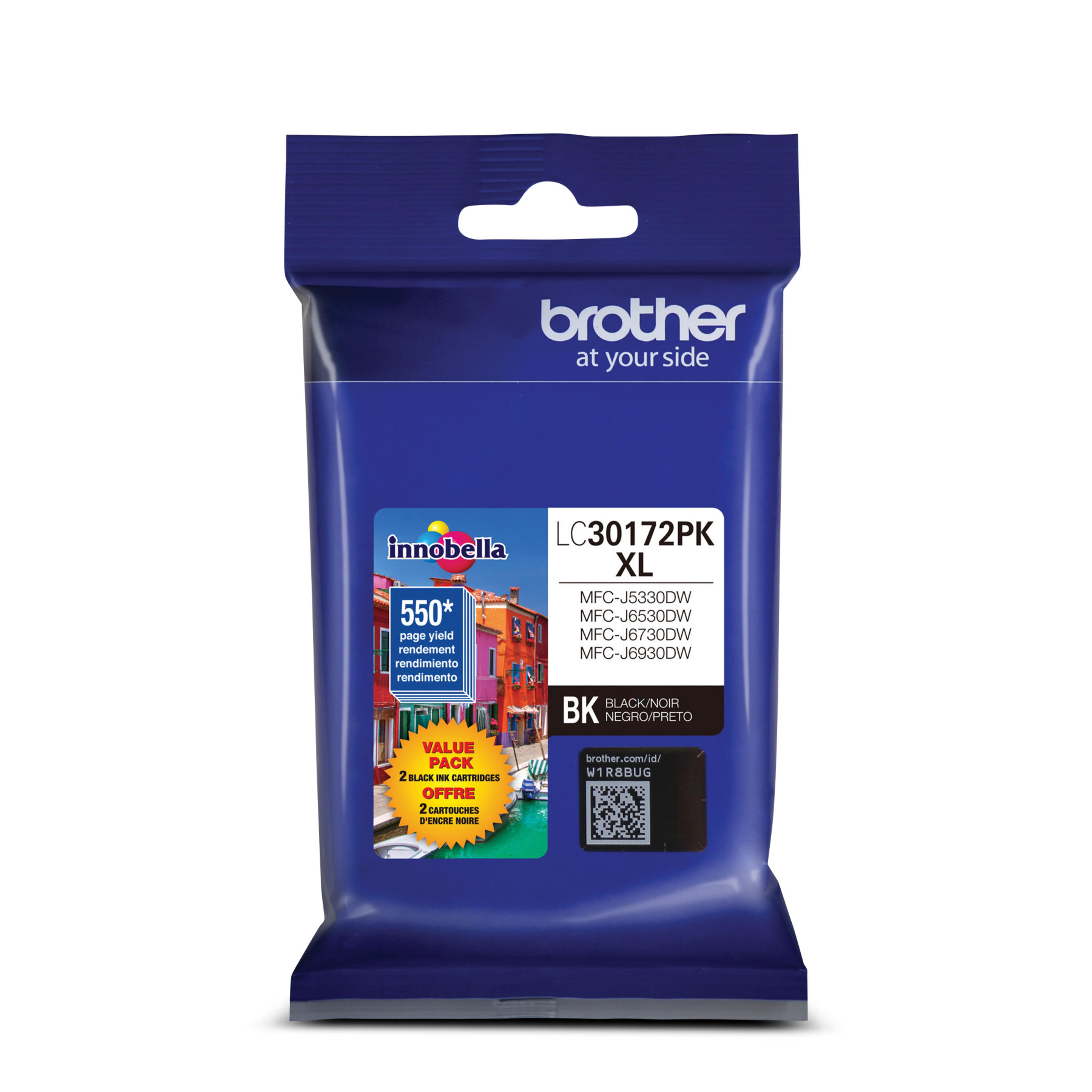 Brother LC30172PKS Innobella Black Ink Cartridges, High Yield