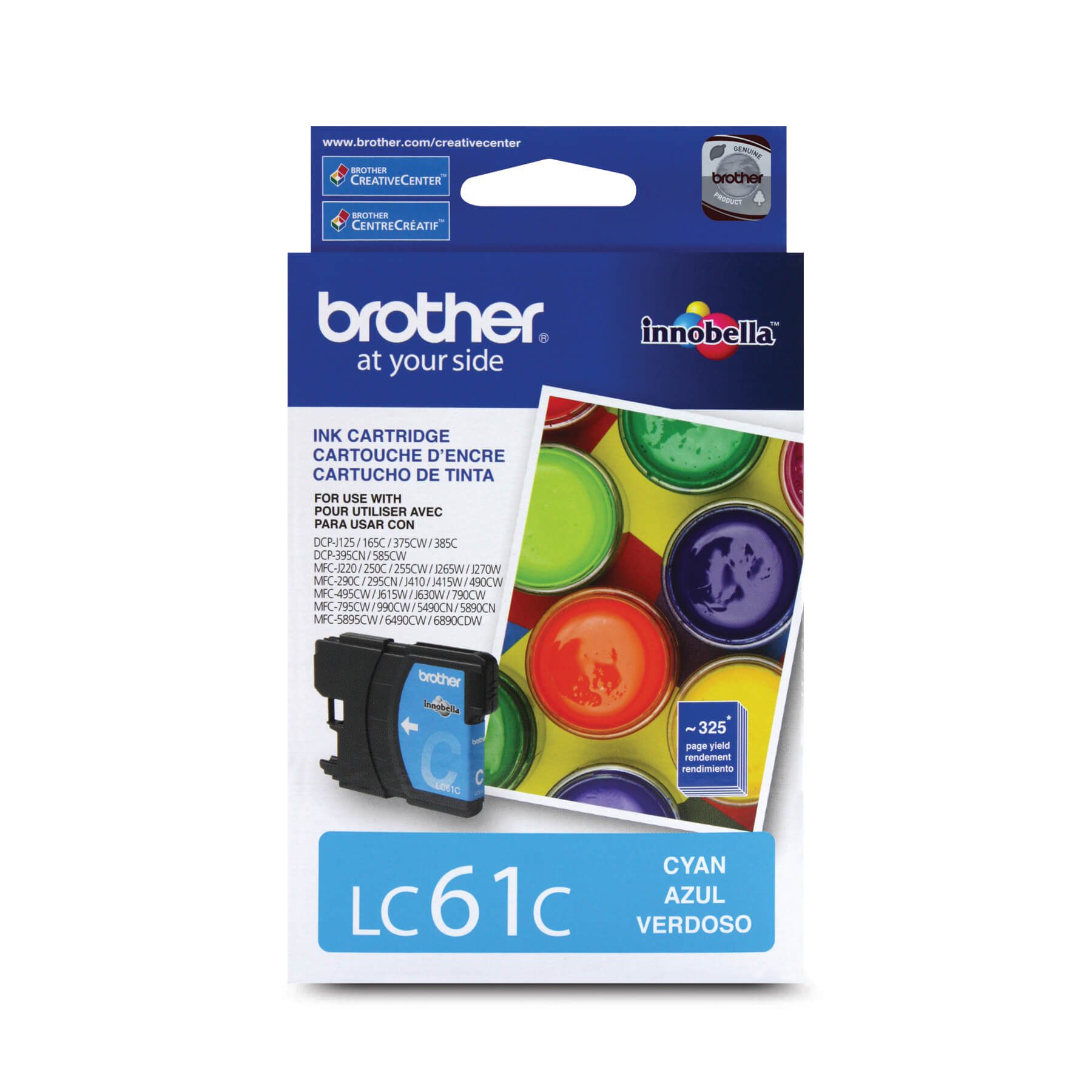 Brother LC61CS Innobella Cyan Ink Cartridge, Standard Yield