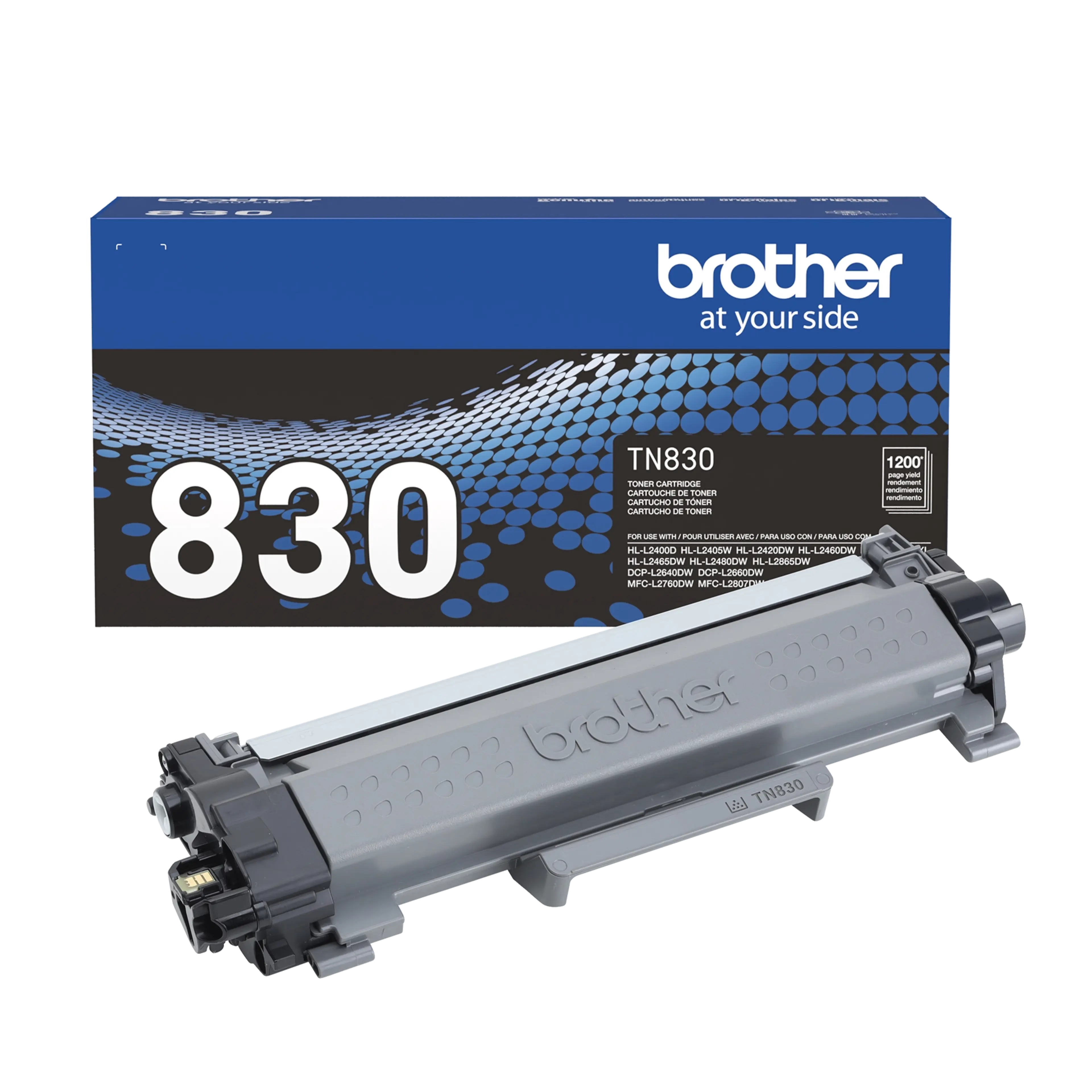 Brother Genuine TN830 Standard Yield Black Toner Cartridge for up to 1,200 Pages