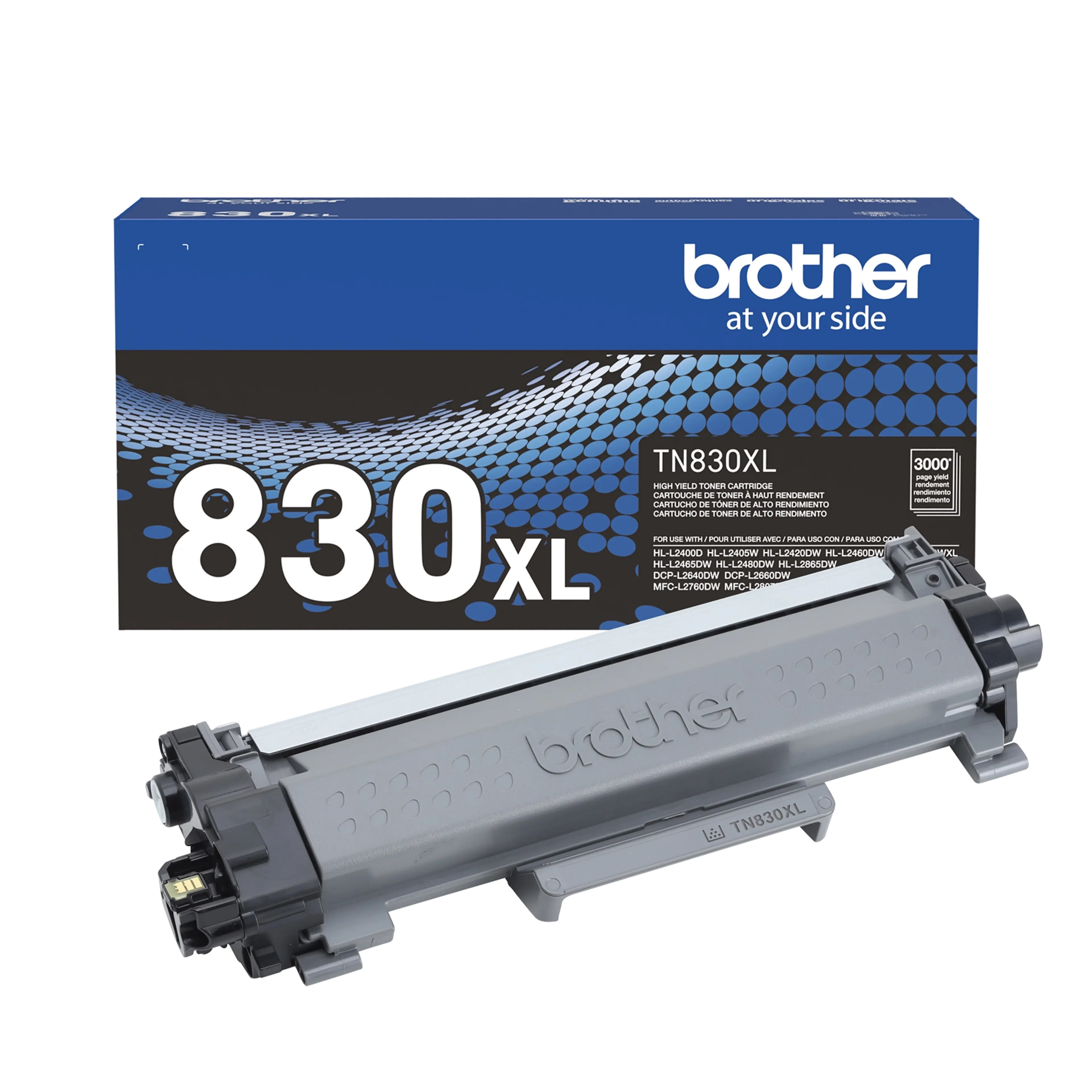 Brother Genuine TN830XL High Yield Black Toner Cartridge for up to 3,000 Pages