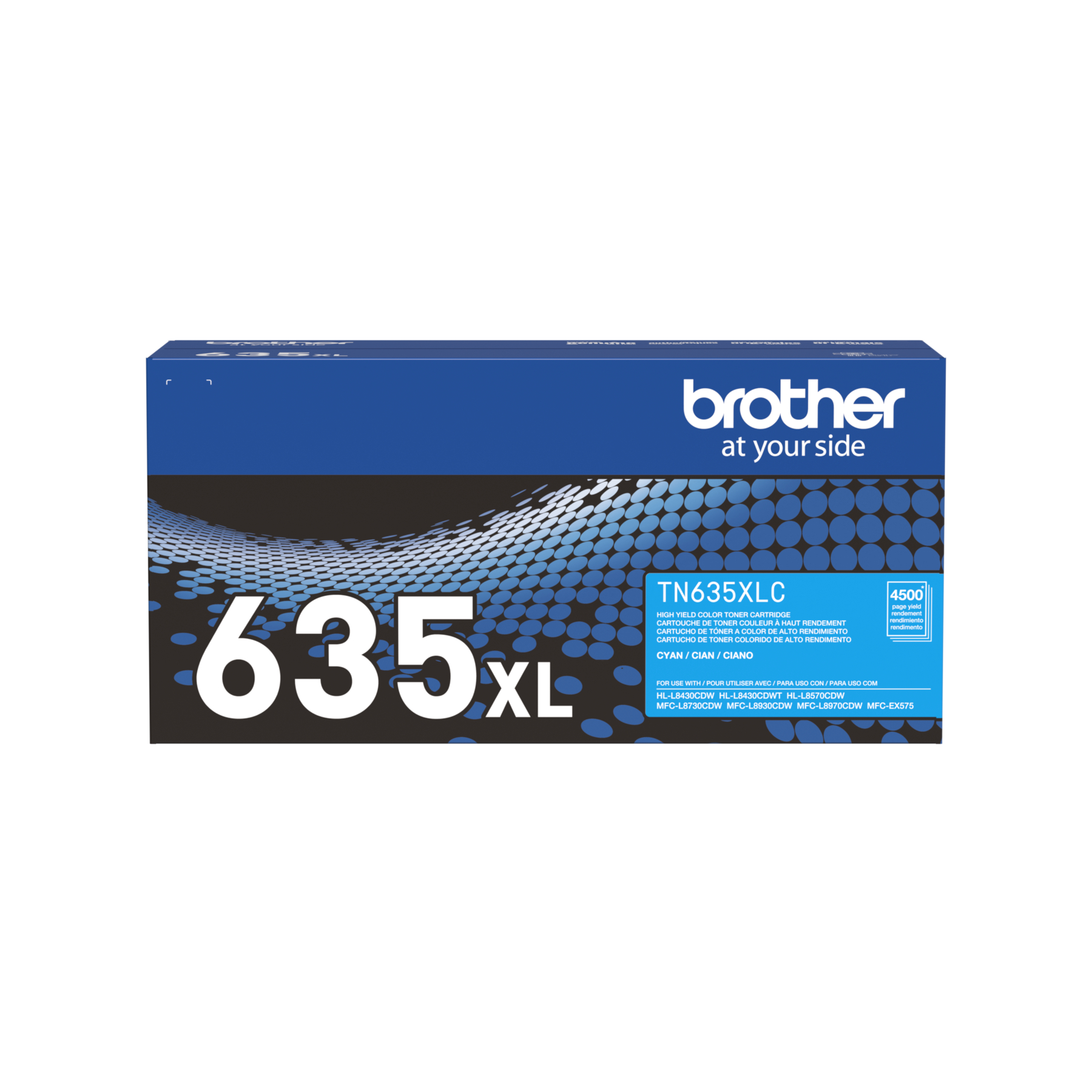 Brother Genuine TN635XLC High Yield Cyan Toner Cartridge