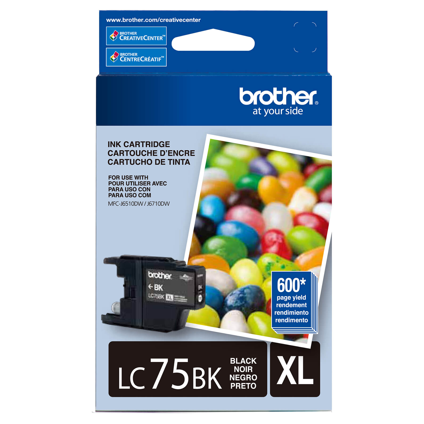 Brother LC75BKS Innobella Black Ink Cartridge, High Yield (XL Series)