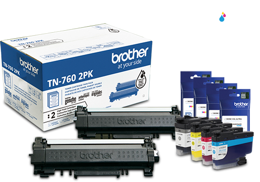 Lot De 4 Cartouches D'Encre Authentiques Brother LC404 - Noir, Cyan, Magenta, Jaune (Pack Démarrage)