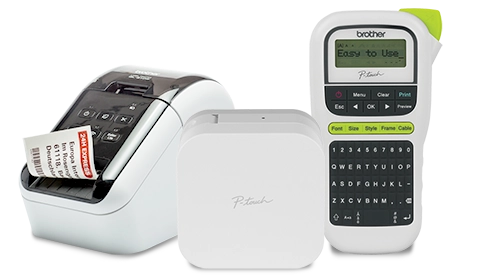 Etiqueteuse type brother Ptouch numérique multifonctions + 1 Bande blanche  + chargeur - Discount AutoSport